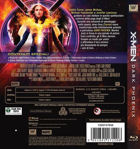 X-Men. Dark Phoenix (Blu-ray) di Simon Kinberg - Blu-ray - 2