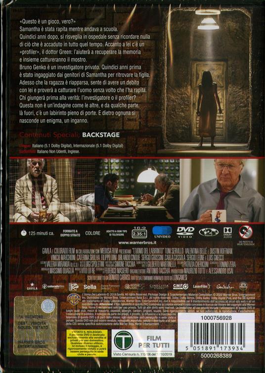 L' uomo del labirinto (DVD) - DVD - Film di Donato Carrisi Giallo |  Feltrinelli