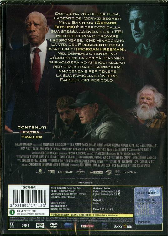 Attacco al potere 3. Angel Has Fallen (DVD) - DVD - Film di Ric Roman Waugh  Avventura | laFeltrinelli