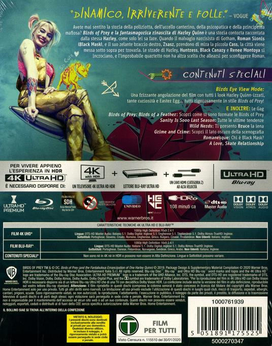 Birds of Prey e la fantasmagorica rinascita di Harley Quinn (Blu-ray + Blu- ray Ultra HD 4K) - Blu-ray + Blu-ray Ultra HD 4K - Film di Cathy Yan  Avventura | Feltrinelli