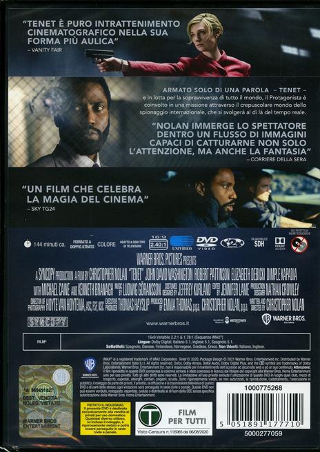 Tenet (DVD) di Christopher Nolan - DVD - 2