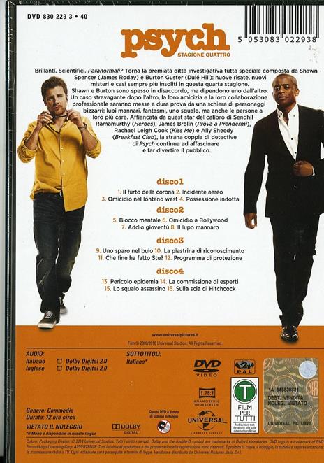 Psych. Stagione 4 (4 DVD) di Mel Damski,Steve Franks,Stephen Surjik - DVD - 2