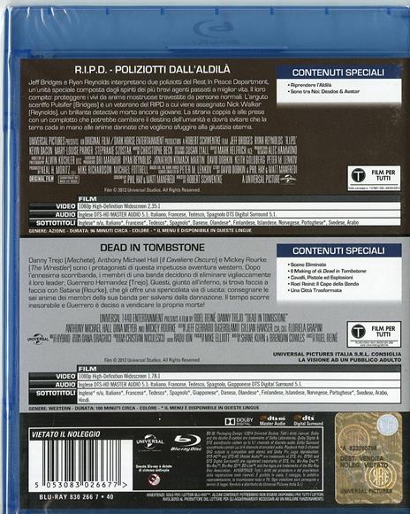 R.I.P.D. Poliziotti dall'aldilà. Dead in Tombstone (2 Blu-ray) di Roel Reiné,Robert Schwentke - 2