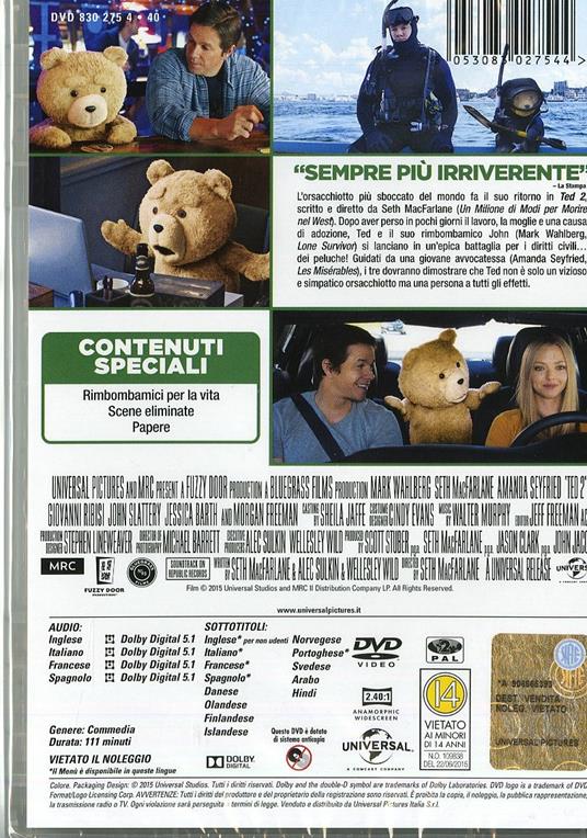 Ted 2 - DVD - Film di Seth MacFarlane Commedia | laFeltrinelli