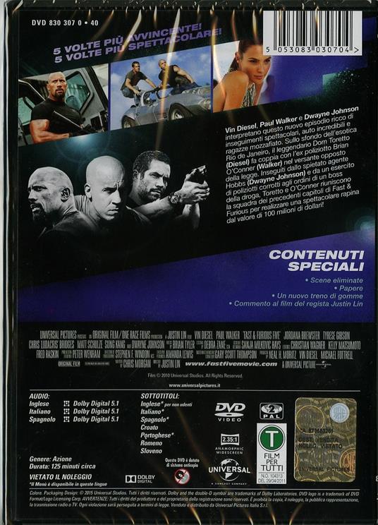 Fast & Furious 5 - DVD - Film di Justin Lin Avventura | laFeltrinelli