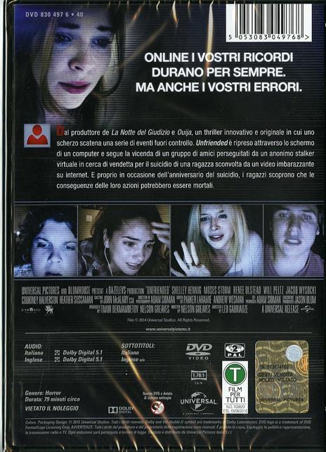 Unfriended di Levan Gabriadze - DVD - 2