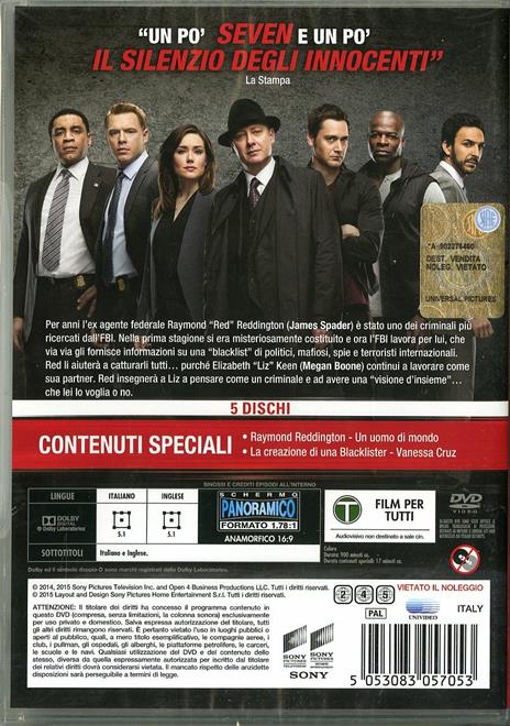 The Blacklist. Stagione 2 (6 DVD) di Jon Bokenkamp - DVD - 2