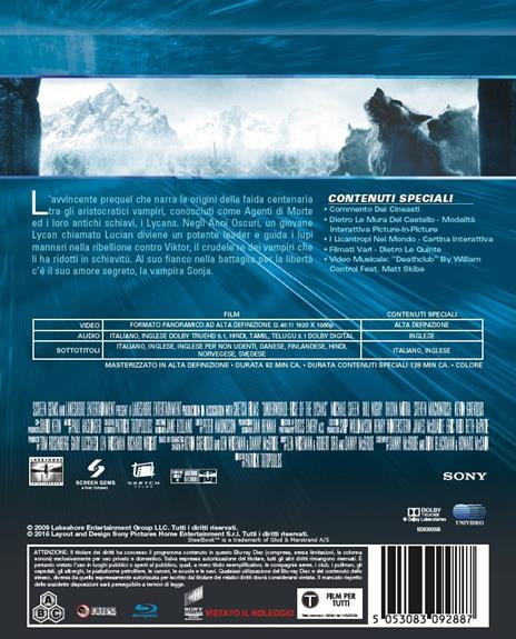 Underworld. La ribellione dei Lycans di Patrick Tatopoulos - Blu-ray - 2