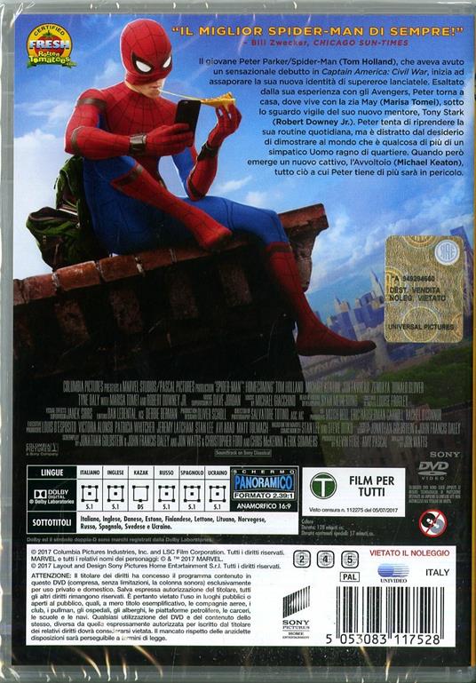Spider-Man. Homecoming (DVD) di Jon Watts - DVD - 2