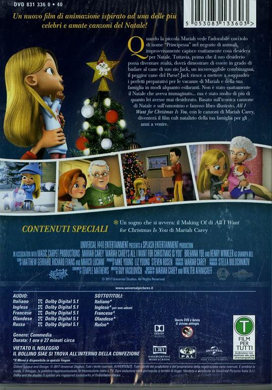 Mariah Carey. All I Want for Christmas Is You (DVD) di Guy Vasilovich - DVD - 2