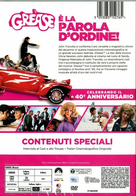 Grease. Edizione 40° Anniversario (DVD) di Randal Kleiser - DVD - 2