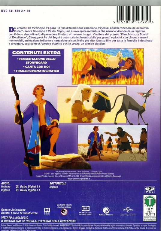 Giuseppe il re dei sogni (DVD) - DVD - Film di Robert Ramirez , Rob LaDuca  Animazione | laFeltrinelli