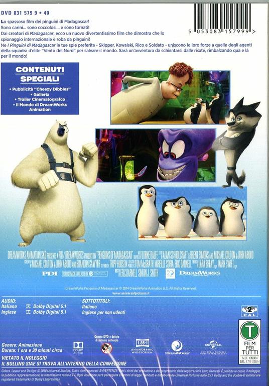I pinguini di Madagascar (DVD) - DVD - Film di Eric Darnell , Simon J.  Smith Animazione | laFeltrinelli