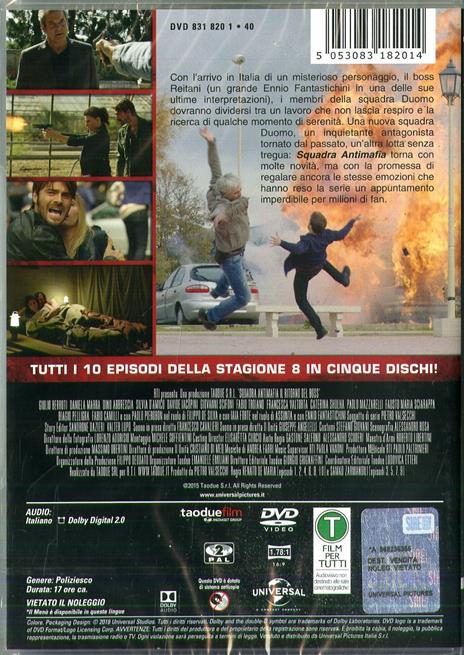 Squadra Antimafia. Stagione 8. Serie TV ita (5 DVD) - DVD - Film di Samad  Zarmandili , Renato De Maria Giallo | Feltrinelli