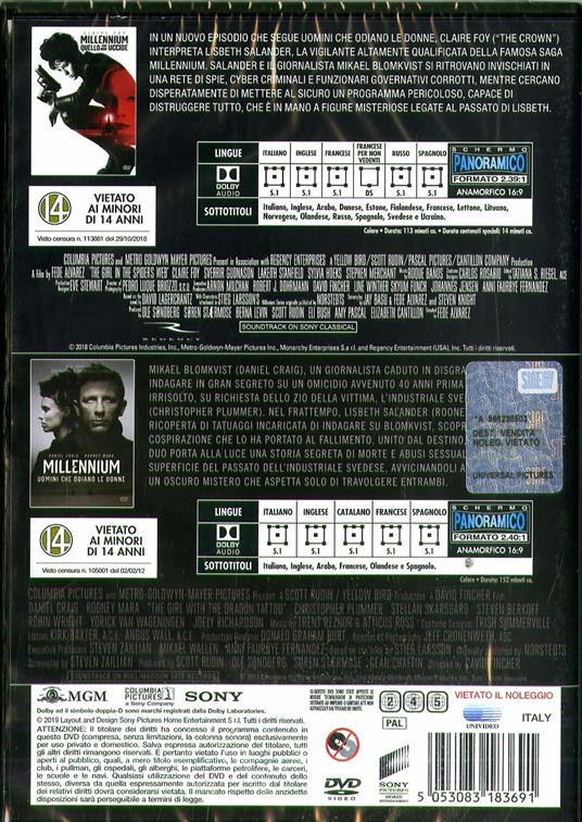Cofanetto Millennium (2 DVD) - DVD - Film di David Fincher , Fede Alvarez  Giallo e thriller | laFeltrinelli