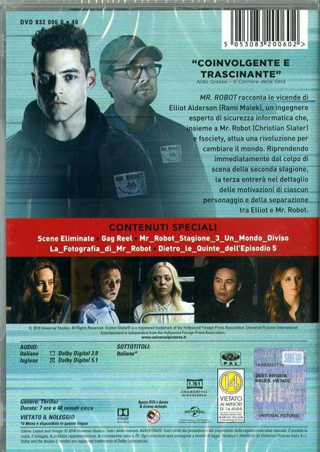 Mr. Robot. Stagione 3. Serie TV ita (3 DVD) di Sam Esmail,Jim McKay,Tricia Brock - DVD - 2