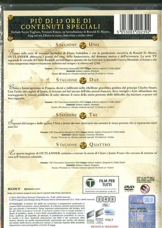 Outlander. Stagioni 1-4. Serie TV ita (21 DVD) - DVD - Film di Anna  Foerster , Brian Kelly Drammatico | laFeltrinelli