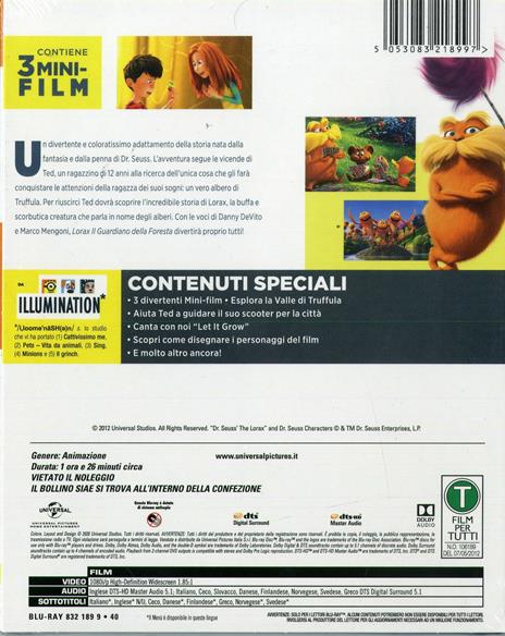 Lorax. Il guardiano della foresta (Blu-ray) di Chris Renaud,Kyle Balda - Blu-ray - 2