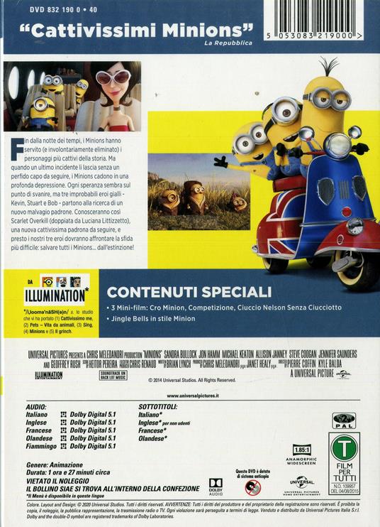 Minions (DVD) - DVD - Film di Pierre Coffin , Kyle Balda Animazione |  laFeltrinelli