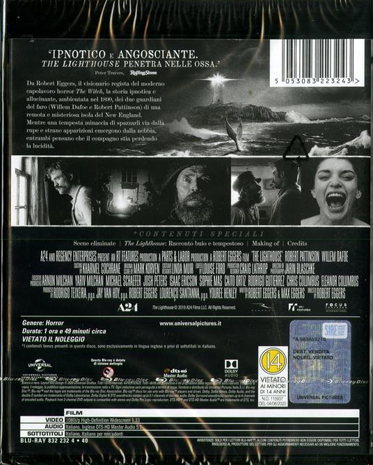 The Lighthouse (Blu-ray) - Blu-ray - Film di Robert Eggers Fantastico |  laFeltrinelli