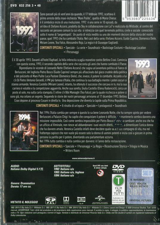 1992-1993-1994. Collezione completa. Serie TV ita (9 DVD) - DVD - Film di  Giuseppe Gagliardi , Claudio Noce Drammatico | laFeltrinelli