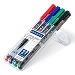 Staedtler Lumocolor 317 WP4 marcatore permanente Nero, Blu, Verde, Rosso 4 pezzo(i)