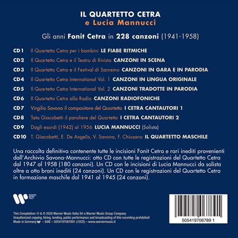 Gli Anni Fonit Cetra in 228 canzoni 1941-1958 - CD Audio di Quartetto Cetra - 2