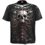 T-Shirt Unisex Tg. S Spiral. Death Ribs Allover T-shirt Black