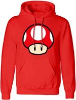 Felpa Con Cappuccio Unisex Tg. M Nintendo: Super Mario. Power Up Mushroom