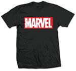 T-Shirt unisex Marvel Comics. Marvel Box Logo Nero