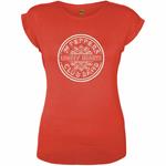 T-Shirt Donna Beatles. Sgt Pepper Drum Red