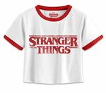 Superheroes Inc. Cropped T-Shirt Unisex Tg. S Stranger Things: Distressed Logo