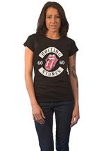 The: Sixty Biker Tongue Suede Flock T-Shirt Unisex Tg. S Rolling Stones