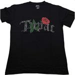 Diamante T-Shirt Unisex Tg. M Tupac: Rose Logo