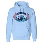 Felpa Con Cappuccio Unisex Tg. L Disney: Lilo And Stitch -Stitch Cute Face - Blue