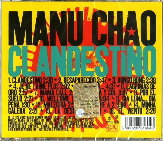 Clandestino - CD Audio di Manu Chao - 2