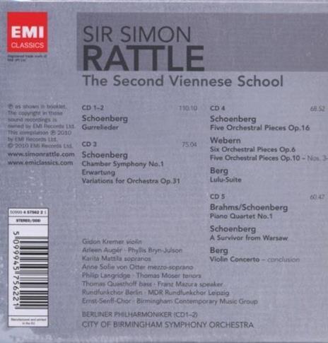 La Seconda Scuola di Vienna - CD Audio di Alban Berg,Arnold Schönberg,Anton Webern,Simon Rattle - 2