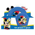 Set Da Tre Pezzi Piatto Fondo Piatto Piano E Bicchiere Topolino Lubex 000563781