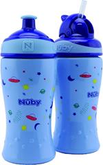 Nuby Borraccia Flip-It Cup 360 ml Colore Azzurro con beccuccio Pop-Up 18m+