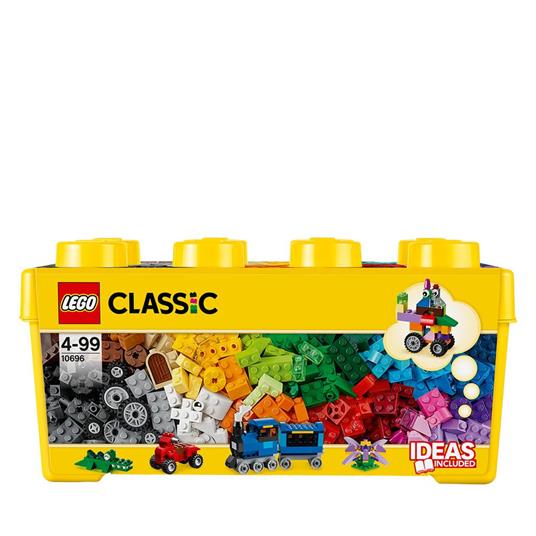 LEGO Classic 10696 Scatola Mattoncini Creativi Media, Contenitore per  Costruire Fiori, Macchina, Treno e Aereo Giocattolo
