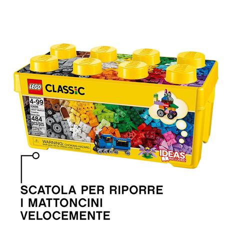 LEGO Classic 10696 Scatola Mattoncini Creativi Media, Contenitore per Costruire Fiori, Macchina, Treno e Aereo Giocattolo - 33