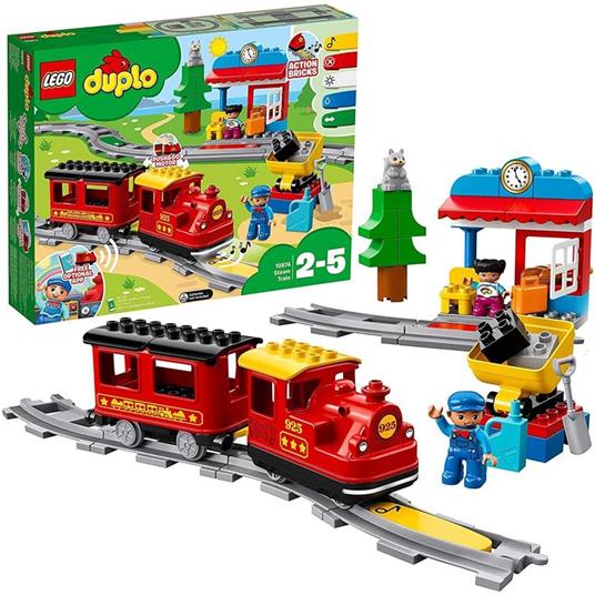 LEGO DUPLO 10874 Treno a Vapore, Set Push & Go, Luci e Suoni, Giocattolo con Mattoncini, Giochi per Bambini dai 2 ai 5 Anni - 2