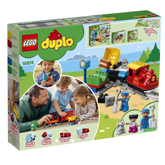 LEGO DUPLO 10874 Treno a Vapore, Set Push & Go, Luci e Suoni, Giocattolo con Mattoncini, Giochi per Bambini dai 2 ai 5 Anni - 11