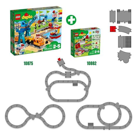 LEGO DUPLO 10882 Binari Ferroviari, Giochi per Bambini in Età Prescolare con Mattoncino Sonoro, Giocattoli Educativi - 6