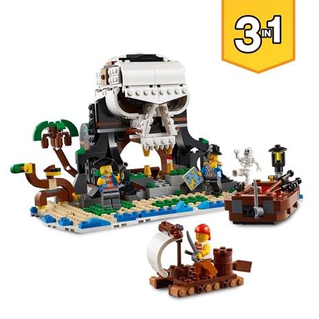 LEGO Creator 31109 Galeone dei Pirati, Set 3 in 1 con Nave Giocattolo, Locanda e Isola del Teschio, Minifigure e Squalo - 7