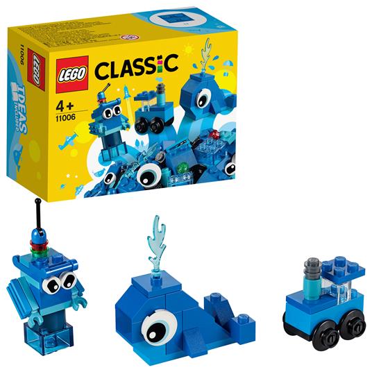 LEGO Classic 11006 Mattoncini Blu Creativi, Giochi Educativi per Bambini di  4+ Anni, con Balena, Treno e Robot Giocattolo - LEGO - Classic - Set  mattoncini - Giocattoli | laFeltrinelli