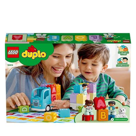 LEGO DUPLO 10915 Camion dell'Alfabeto, Mattoncini per lApprendimento delle Lettere, Giochi Educativi per Bambini 1,5+ Anni - 10