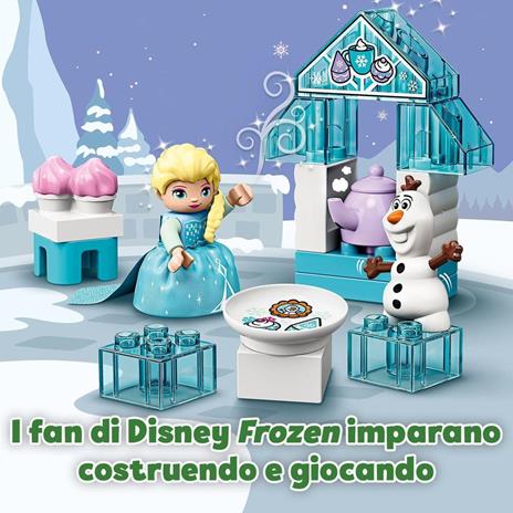 LEGO DUPLO Princess 10920 Il Tea Party di Elsa e Olaf, Set da Costruzione con Mattoncini Grandi, Dolcetti e Teiera - 5
