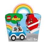 LEGO DUPLO 10957 Elicottero Antincendio e Auto della Polizia, Giochi Bambini 1,5+ Anni, Set da Collezione, Abilità Motorie