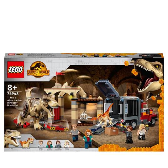 LEGO Jurassic World 76948 La Fuga del T. rex e dell'Atrociraptor, Giochi  per Bambini di 8+ Anni con Dinosauri Giocattolo - LEGO - Jurassic World -  TV & Movies - Giocattoli | Feltrinelli